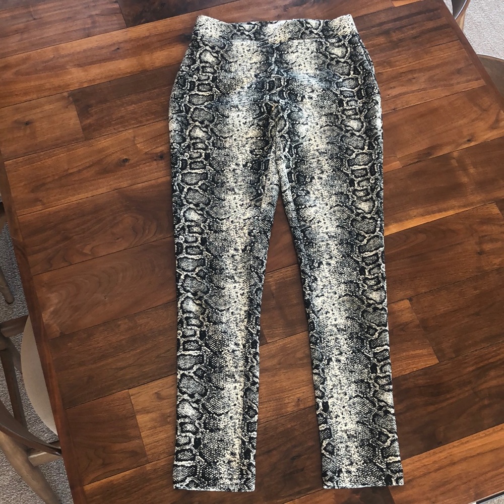 Snakeskin stretch Calvin Klein fitted pants